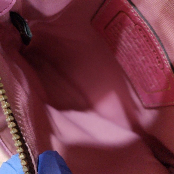 Coach Leather Bag - Crossbody - Brown, Tan Canvas & Pink  #A0867-41207 7.5"x8.5" - Picture 9 of 13